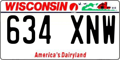 WI license plate 634XNW