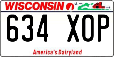 WI license plate 634XOP