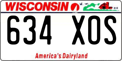 WI license plate 634XOS