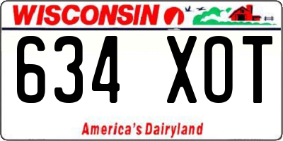 WI license plate 634XOT