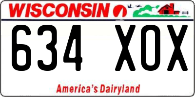 WI license plate 634XOX