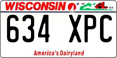 WI license plate 634XPC