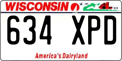 WI license plate 634XPD
