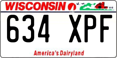 WI license plate 634XPF