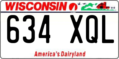 WI license plate 634XQL