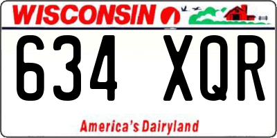 WI license plate 634XQR