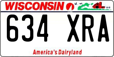 WI license plate 634XRA