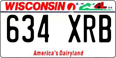 WI license plate 634XRB
