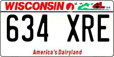 WI license plate 634XRE