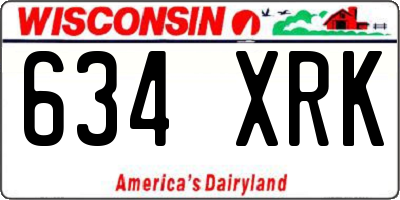 WI license plate 634XRK