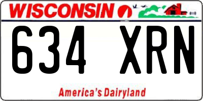 WI license plate 634XRN