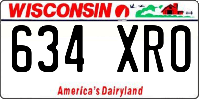 WI license plate 634XRO