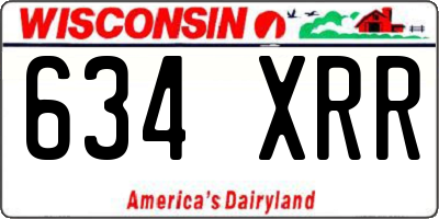 WI license plate 634XRR