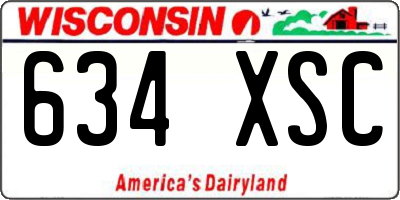 WI license plate 634XSC
