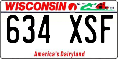 WI license plate 634XSF