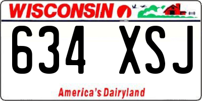 WI license plate 634XSJ