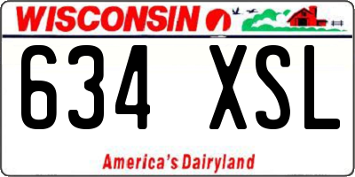 WI license plate 634XSL