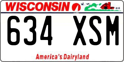 WI license plate 634XSM