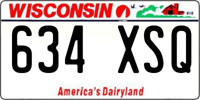 WI license plate 634XSQ
