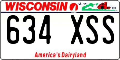 WI license plate 634XSS