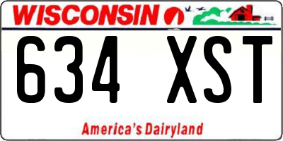 WI license plate 634XST