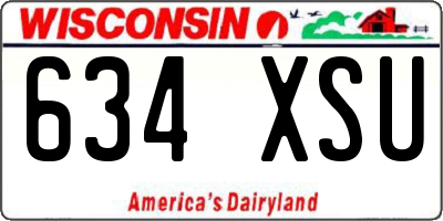 WI license plate 634XSU
