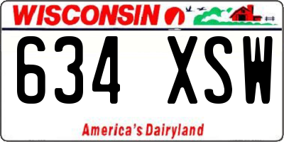 WI license plate 634XSW