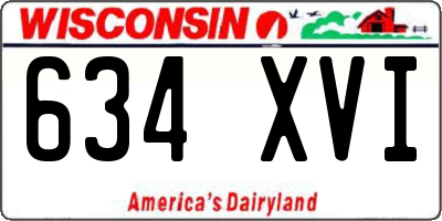 WI license plate 634XVI
