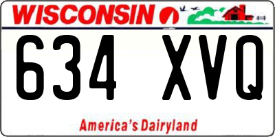 WI license plate 634XVQ