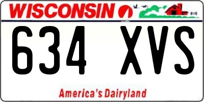 WI license plate 634XVS