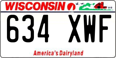 WI license plate 634XWF