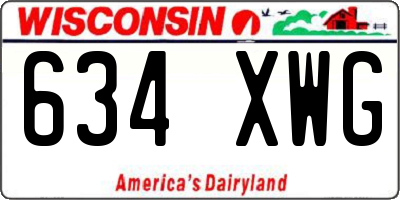 WI license plate 634XWG