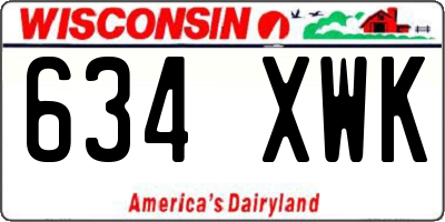WI license plate 634XWK