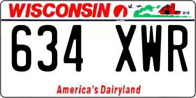 WI license plate 634XWR