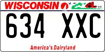 WI license plate 634XXC