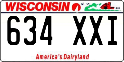 WI license plate 634XXI