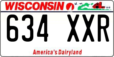 WI license plate 634XXR