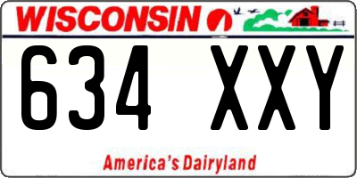 WI license plate 634XXY