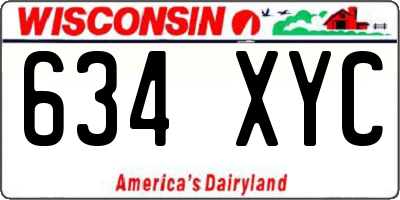 WI license plate 634XYC