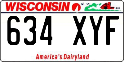 WI license plate 634XYF