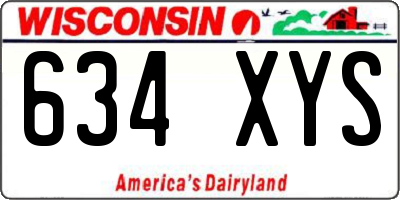 WI license plate 634XYS