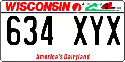 WI license plate 634XYX