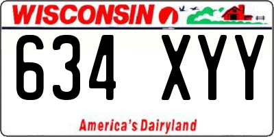 WI license plate 634XYY