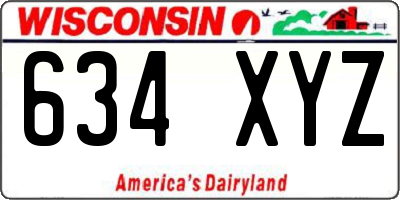 WI license plate 634XYZ