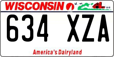 WI license plate 634XZA