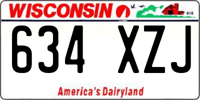 WI license plate 634XZJ