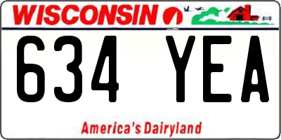 WI license plate 634YEA