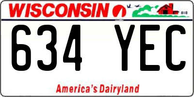WI license plate 634YEC