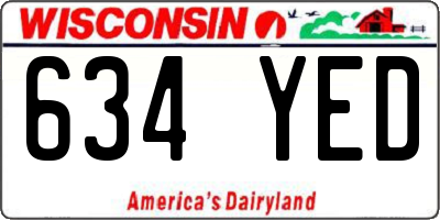 WI license plate 634YED
