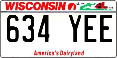 WI license plate 634YEE